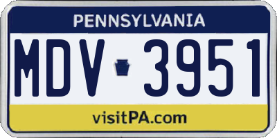 PA license plate MDV3951