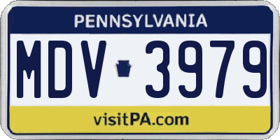 PA license plate MDV3979