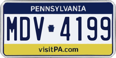 PA license plate MDV4199