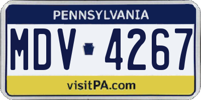 PA license plate MDV4267