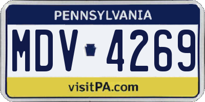 PA license plate MDV4269