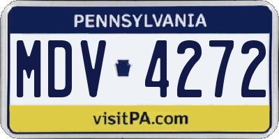 PA license plate MDV4272