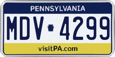 PA license plate MDV4299