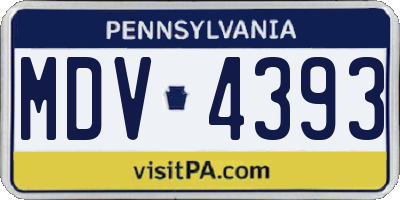 PA license plate MDV4393