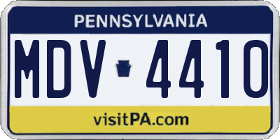 PA license plate MDV4410