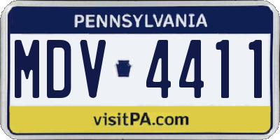 PA license plate MDV4411