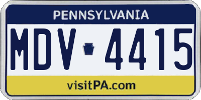 PA license plate MDV4415