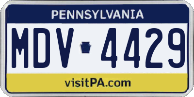 PA license plate MDV4429