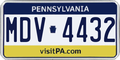 PA license plate MDV4432
