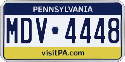 PA license plate MDV4448