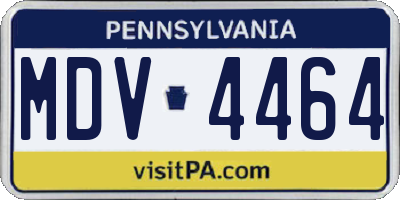 PA license plate MDV4464