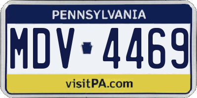 PA license plate MDV4469