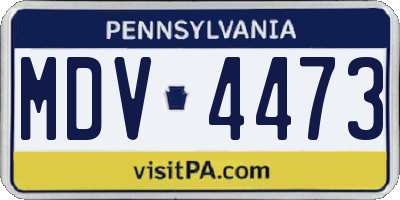 PA license plate MDV4473