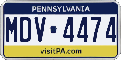 PA license plate MDV4474