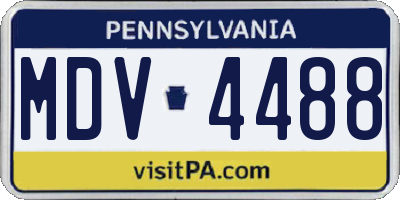 PA license plate MDV4488