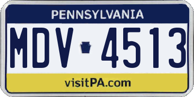 PA license plate MDV4513