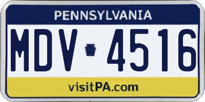 PA license plate MDV4516