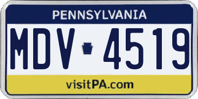 PA license plate MDV4519