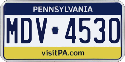 PA license plate MDV4530