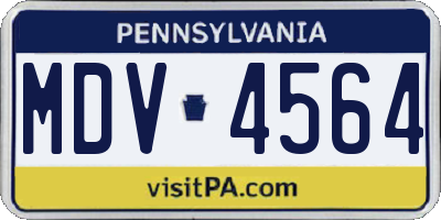 PA license plate MDV4564