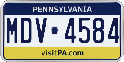 PA license plate MDV4584