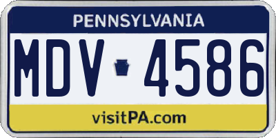 PA license plate MDV4586
