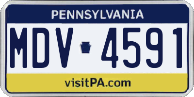 PA license plate MDV4591