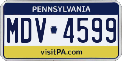 PA license plate MDV4599