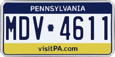 PA license plate MDV4611