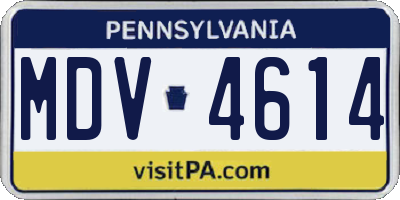 PA license plate MDV4614