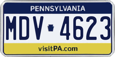 PA license plate MDV4623
