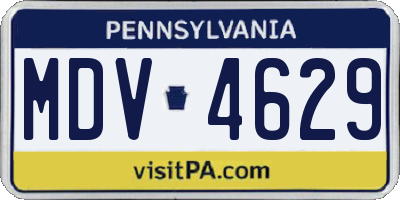 PA license plate MDV4629