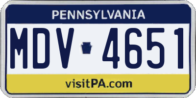 PA license plate MDV4651