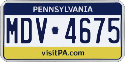 PA license plate MDV4675