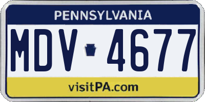 PA license plate MDV4677