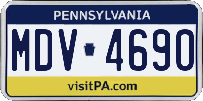 PA license plate MDV4690