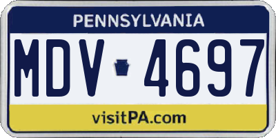 PA license plate MDV4697