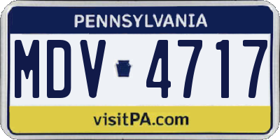 PA license plate MDV4717
