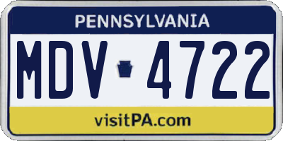 PA license plate MDV4722
