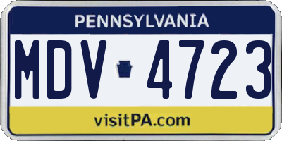 PA license plate MDV4723