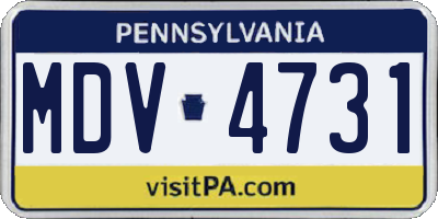 PA license plate MDV4731