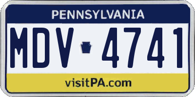 PA license plate MDV4741