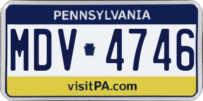 PA license plate MDV4746