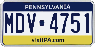 PA license plate MDV4751