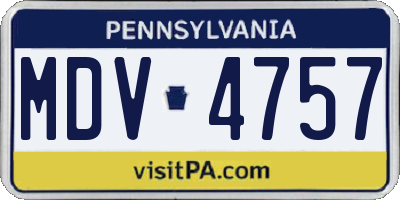 PA license plate MDV4757