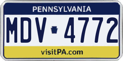 PA license plate MDV4772