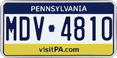 PA license plate MDV4810