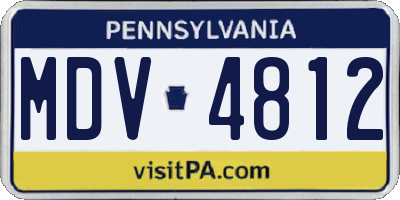 PA license plate MDV4812