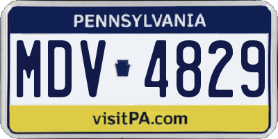 PA license plate MDV4829