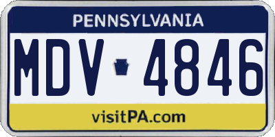 PA license plate MDV4846